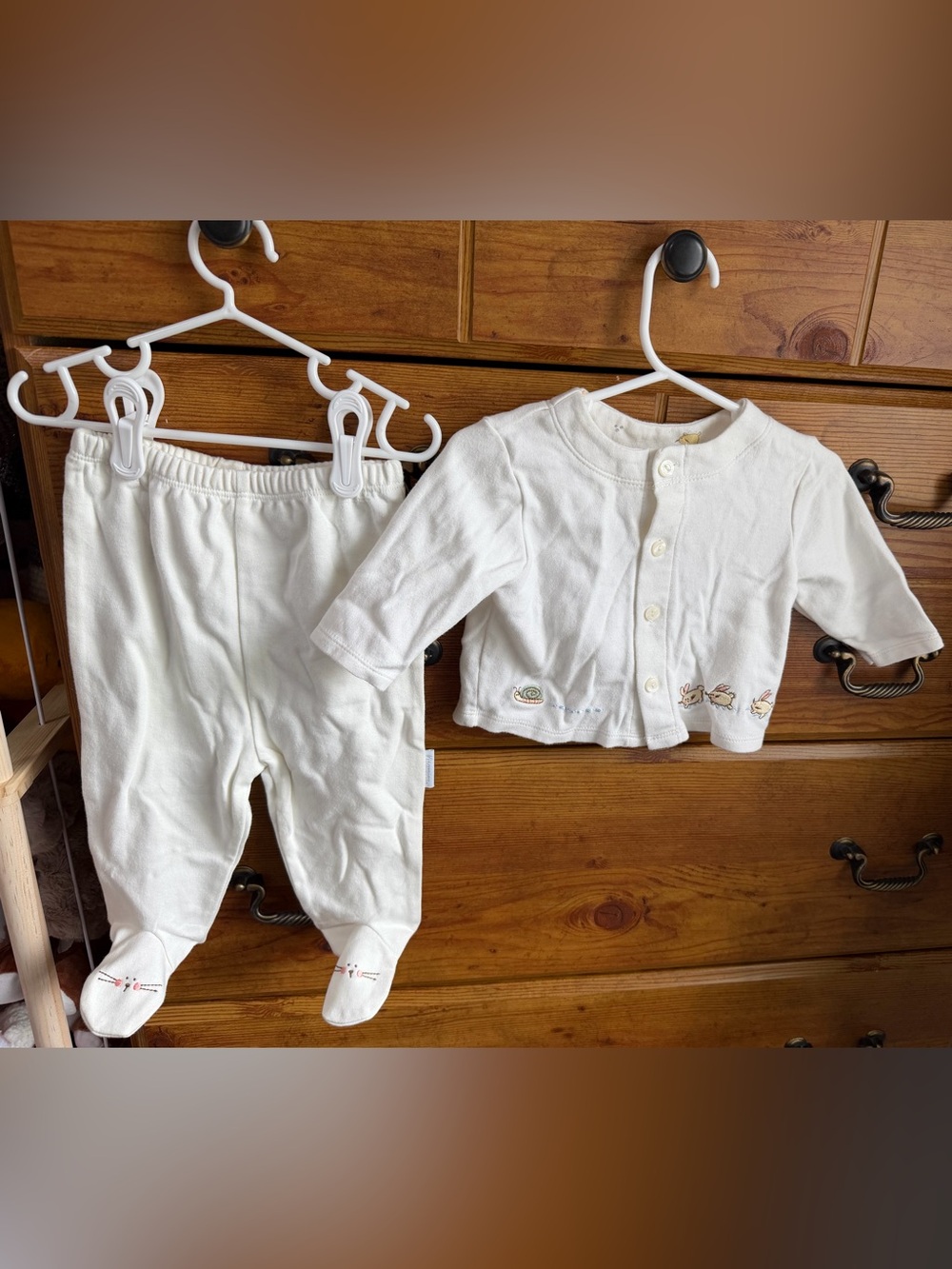 Vintage Vitamins Baby brand outfit with cute Bunny embroidery 3-6m